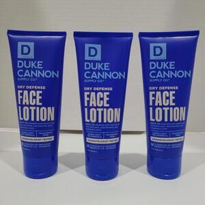 3 Pack Duke Cannon Dry Defense Fragrance-Free Face Lotion, 3 oz ea
